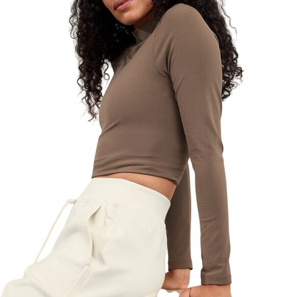 Athleta Renew Seamless Mock Neck Top Pyrite Women's Size XXS New Without Tags - Picture 1 of 8